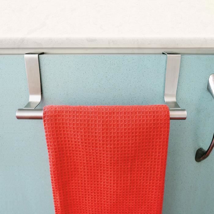 Porte-serviettes Tatkraft à Suspendre Sur Porte - En Acier Inox, Sans Perçage, Support Jusqu'à 3 Kg