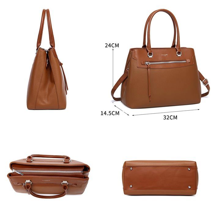 Sac à Main Vintage DAVID JONES Marron - Made In France - Taille Moyenne PVC - Occasion Collection