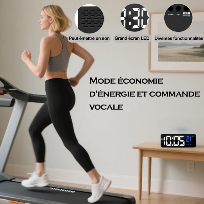 Réveil cible pistolet pour les dormeurs lourds, jeu de tir interactif avec son personnalisé, horloge de chevet numérique avec grand écran LED – Gadget de réveil amusant pour adultes, 13 x 14