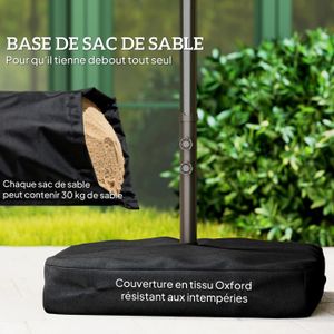 4 Sacs De Sable Pour Parasol Ou Auvent – Toile Oxford Noire – 30x45cm – Camping