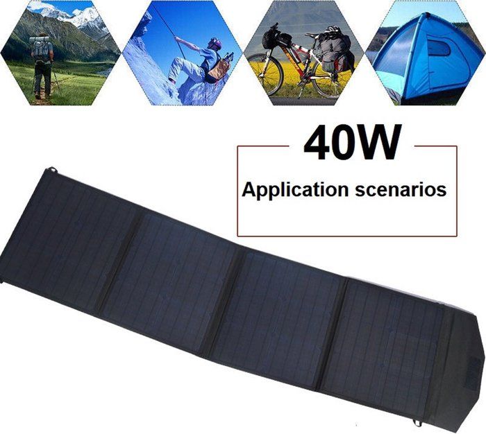 Panneau Solaire Pliable 40W - Chargeur Portable IP67 USB A/C QC 3.0 Pour Smartphone, Powerbank Et Voyage