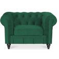 Fauteuil Chesterfield velours Altesse Vert-0
