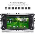 Fdit lecteur DVD de voiture GPS Lecteur DVD de voiture 2 Din 7 'avec Navigation GPS Bluetooth AM / FM pour Ford Mondeo Focus S-Max-0
