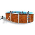 ETNICA Piscine hors sol en acier ovale 550 x 366 x 120 (Kit complet piscine, Filtre, Skimmer et échelle)-0