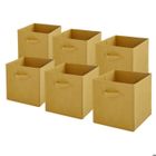 Panier de rangement - BOX AND BEYOND - Jaune moutarde - Lot de 6 - 27x27x27cm - Tissu
