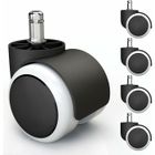 YZMRBDQC 5x roulettes pour sols durs avec revêtement en PVC silencieux et sans rayures - roulettes universelles pour chaises de bureau,
