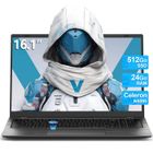 MICREAR PC Portable 16.1 ''FHD-Intel Celeron N5095(Jusqu'à 2,9 GHz)-24 Go RAM-512 Go SSD-Touch ID-Windows 11 Pro-ordinateur