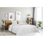 DECORATION D'AUTREFOIS Dessus de lit Oasis Blanc - 240x260cm - Boutis 2 places avec 2 taies 65x65cm - Autrefois