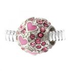 Charm perle orné de cristaux de Bohème par So Charm 13 mm Rose