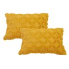 WIRLSWEAL 2pcs de Housses de Coussin rectangulaire 30cm x 50cm en Peluche style scandinave couleur unie - Jaune