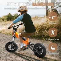 Vélo enfant électrique 12'' 250 W - OUKANING - Frein à disque - Orange - 5 ans+