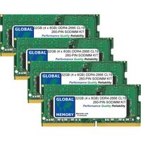 32Go (4 x 8Go) DDR4 2666MHz PC4-21300 260-PIN SODIMM MÉMOIRE RAM KIT POUR ORDINATEURS PORTABLES