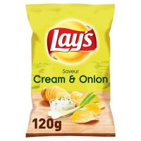 LAY'S - Chips Créme Et Oignon Le 120G - Lot De 4