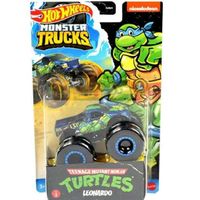 Hot Wheels Monter Truck Pour Tortues Ninja Leonardo Vehicule Miniature Monster Jam TMNT Bleue Voiture Collection Turtles