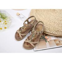Sandales d'été pour Femmes Plateforme - Beige - Compensé - Boucle de serrage
