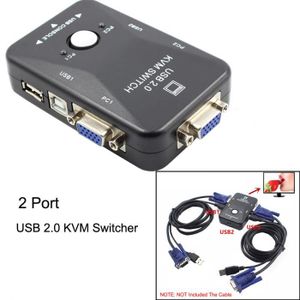 COMMUTATEUR KVM 2 Port USB VGA KVM Switch Box pour Clavier Souris 