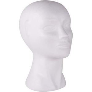 Tête de Mannequin en polystyrene,Marotte,Perruque,Chapeau,Femme,Accessoire,Déco 