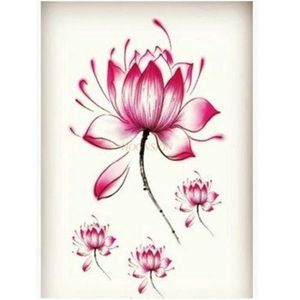 Lotus Frais Lotus Lotus Autocollant Réaliste De Tatouage Imperméable Cicatrice De Couverture De Tatouage Sexy Femme Autocollant