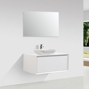 MEUBLE VASQUE - PLAN Meuble salle de bain simple vasque PALIO 90 cm bla