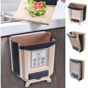 bleu petite poubelle de voiture de tiroir de porte darmoire de cuisine pliable compacte Poubelle de cuisine /à suspendre au mur
