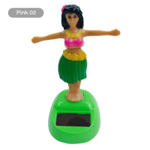 DÉCORATION VÉHICULE Rose 02 - Figurine Tahitienne Solaire Danseuse Pour Tableau De Bord De Voiture, Hula, Décoration Automobile,
