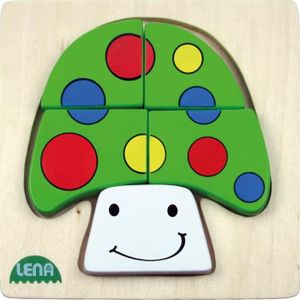 PUZZLE Puzzle en bois - 32138 - Motif champignon - 4 pièc