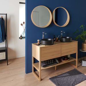 Ensemble meubles salle de bain 120 cm Vert olive + vasques + miroirs THOLEY  - Salle de bain Couleur Vert Matière Bois Avec miroir ou sans miroir Avec  miroir