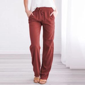 Pantalon coton femme taille élastique clearance