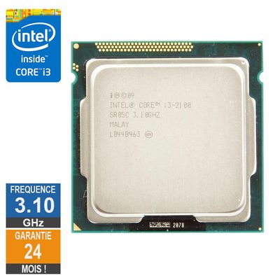 Processeur Intel Core I3-2100 - Socket LGA1155, 3.1 GHz, 3 Mo De Cache - Occasion Fonctionnel