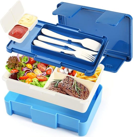 Boîte Bento Enfant My Vesperbox - 4+2 Compartiments, Robuste, Lave-vaisselle - Idéale école, Maternelle, Pique-nique - Sans BPA