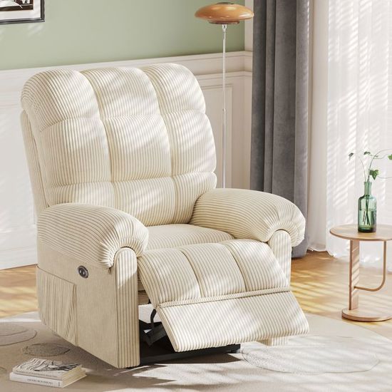 Lot De 2 Fauteuils Relax électriques Velours Bleu – Occasion – Confort Salon