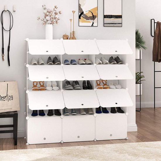 12 Cubes Rangement Modulables Alightup - Armoire Organisateur Avec Marteau