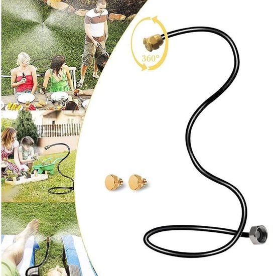 Brumisateur Exterieur Terrasse, Système de Brumisation pour Jardin avec Tuyau de 6m 6 Buses d