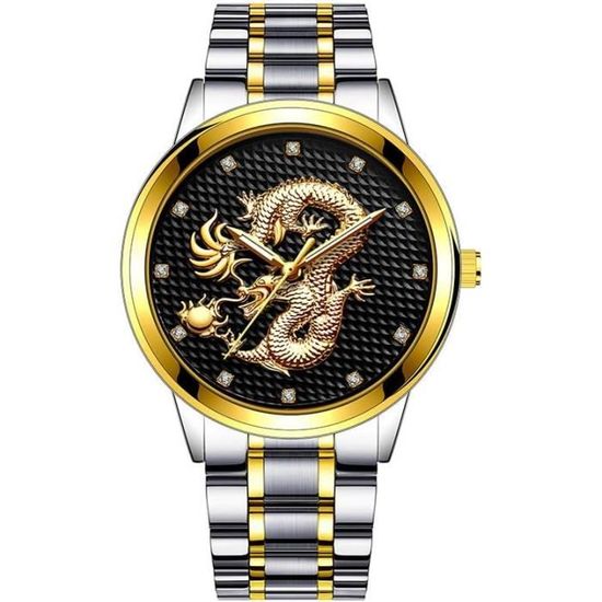 Montre Homme IceHouse - Or Canari, Lunette Pavée Diamant, Quartz Japonais | Montre Luxe Homme Dorée | Neuf Avec étiquettes