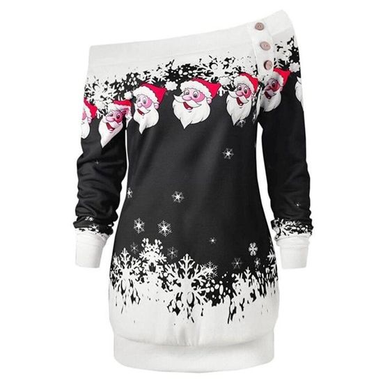 Robe D’Hiver Femme Imprimé Flocons De Neige – Manches Longues, Col Rond, Coupe Ajustée, Style Rétro Festif Noël