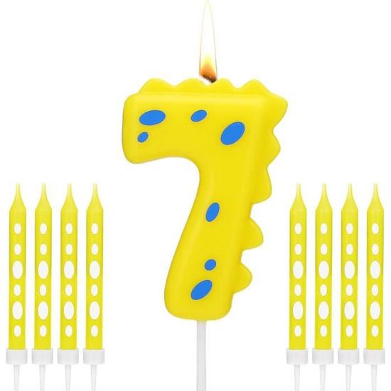 Bougie Numéro 5 Bleue Et Or Pour Gâteau - Décoration Anniversaire Thème Anime Et Dessin Animé - 9