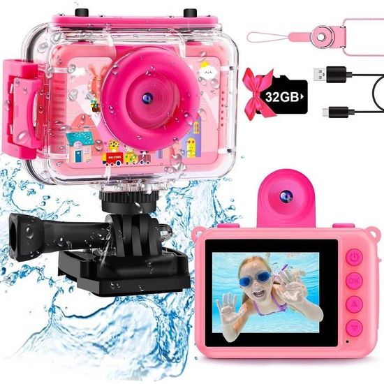 Appareil Photo Enfant Instantané - Écran 2,4", Impression Sans Encre, 1080P, Jeux, MP3 - Cadeau Pour Filles Et Garçons 3-12 Ans Avec Papier Et Carte 32 Go