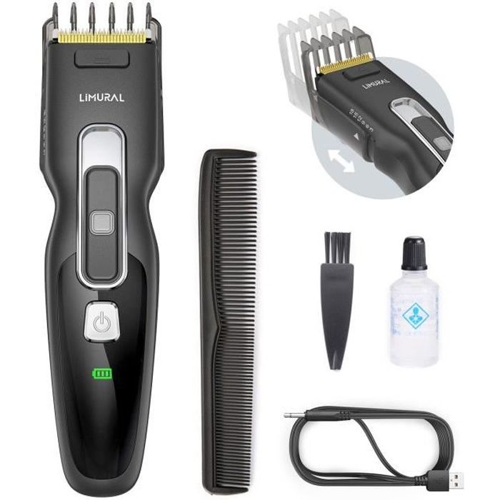 Tondeuse cheveux et barbe professionnel Homme Electrique avec Ecran LED Sans Fil Rechargeable Cadeau de la Saint-Valentin homme
