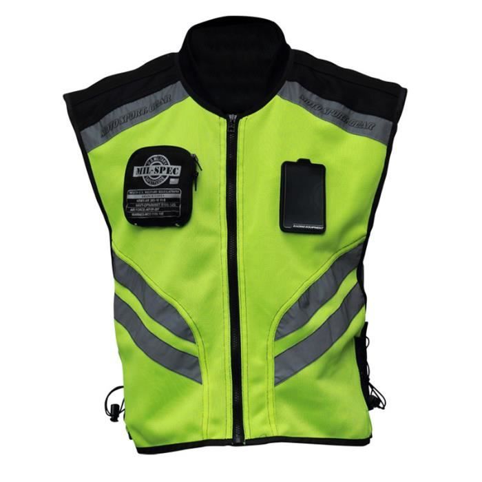Gilet réfléchissant Vêtements de sécurité fluorescents pour moto-vélo Gilet  jaune-XXL - Cdiscount Sport