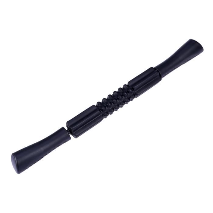 1 masseur de corps Pc soulager le bâton de rouleau de muscle noir de tissu profond portable pour GROUND MAT - GYM MAT - YOGA MAT