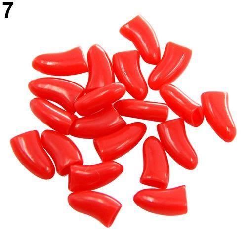 HT 20Pcs Doux Silicone Chien Chat Chat Chaton Patte Griffe Gaine de Contrôle Capuchons de Clou Couvre Rouge Xl - HTBDH824A0637