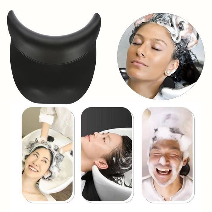 Protection Silicone de Bac à Shampoing Coussin de Repos Cou pour Laver Cheveux au Lavabo Évier Salon Spa Ventouse Antidérapant