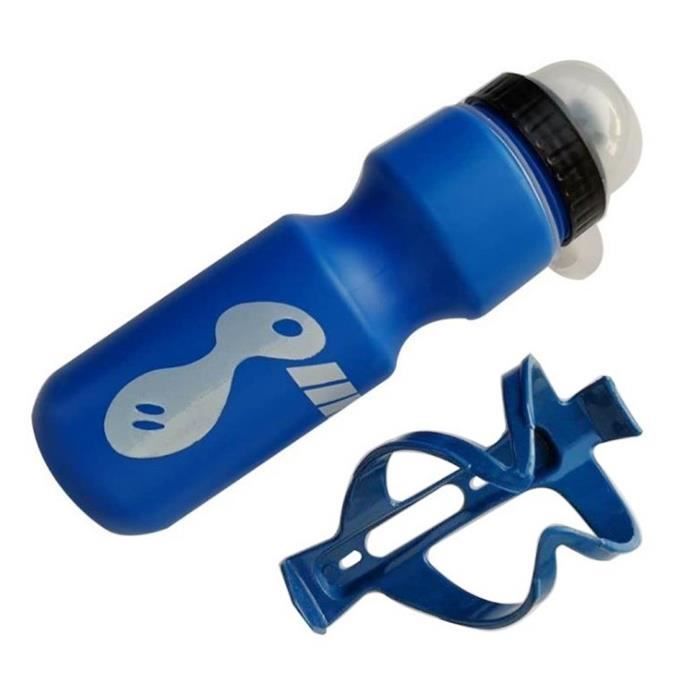 Bleu -Bouteille de boisson 750ml + porte bouteille de support pour VTT, gourde en plastique, bouilloire portable, pour sports de ple