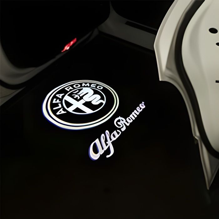2 -Projecteur Laser Led pour portes de voiture, 2 pièces, pour Alfa Romeo giuletta 159 Giulia Mito Stelvio Brera Spider