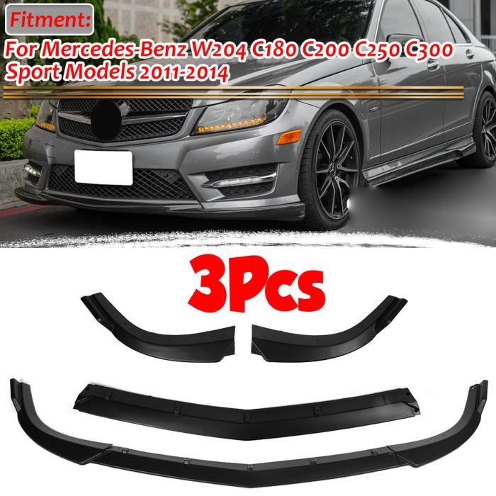 Kit de Lèvre de pare-chocs avant Spoiler Noir Mat Pour Mercedes-Benz W204 C180 C200 C220 C250 C300 Sport Models 2011-2014