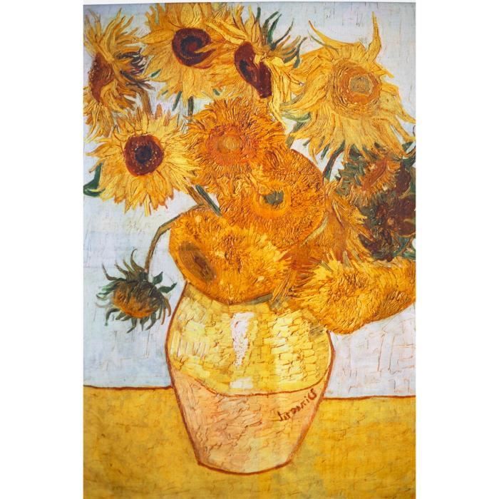 Echarpe -Tournesol- Van Gogh Femme Jaune aille unique
