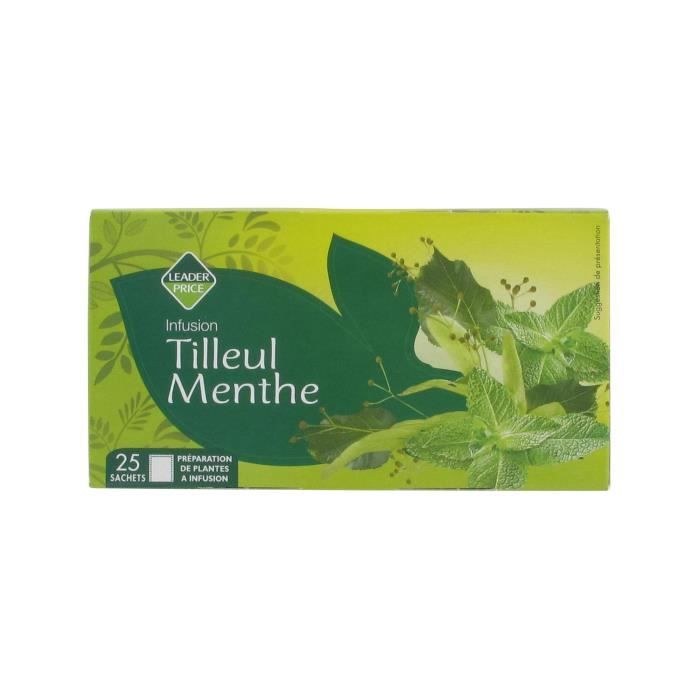 Infusion tilleul et menthe 25 sachets - 35g
