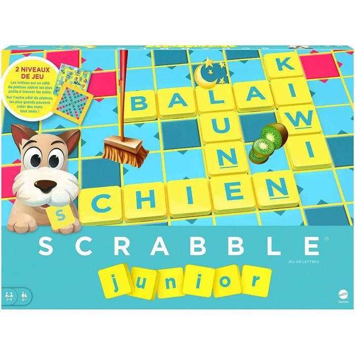 Mattel Scrabble Junior, Jeu de Societe et de Lettres pour Enfants des 6 ans, Version Francaise, (modele aleatoire) Y9668