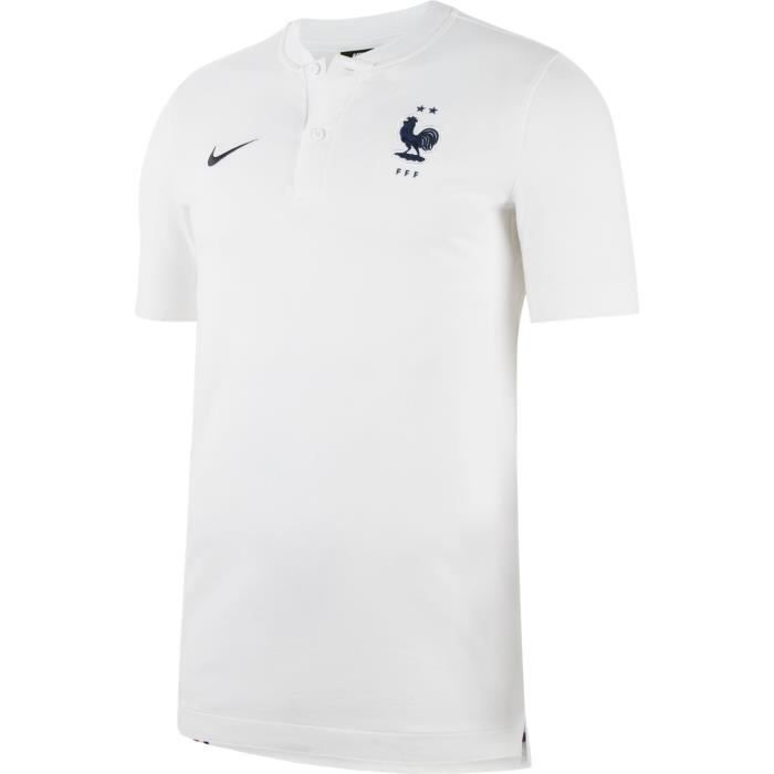 Polo Nike Fff France blanc homme