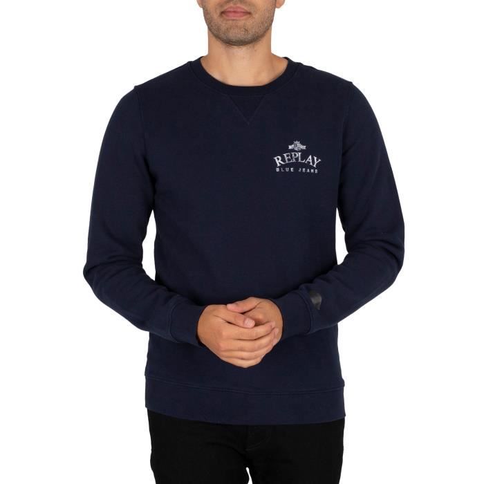 Replay Pour des hommes Sweat-shirt à logo, Bleu